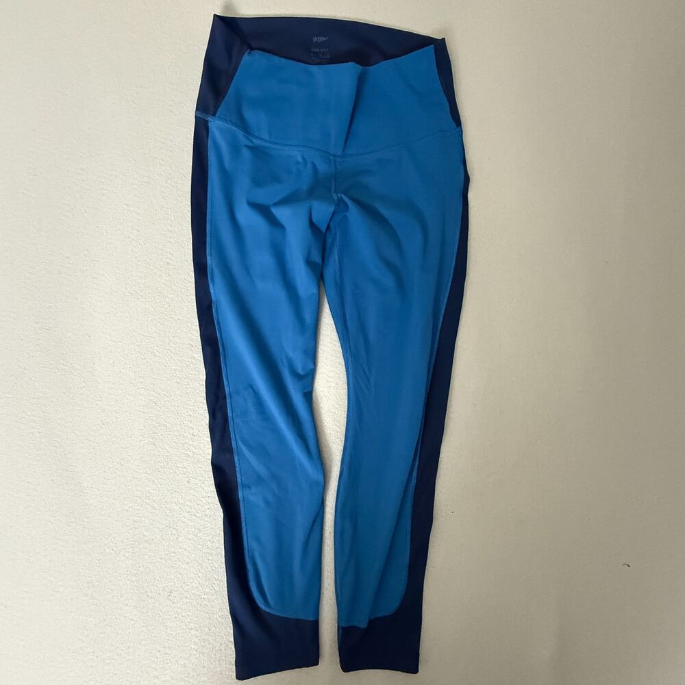 Nike Yoga Dri-FIT Blue/Navy Colorblock High Rise Leggings Athletic Pants